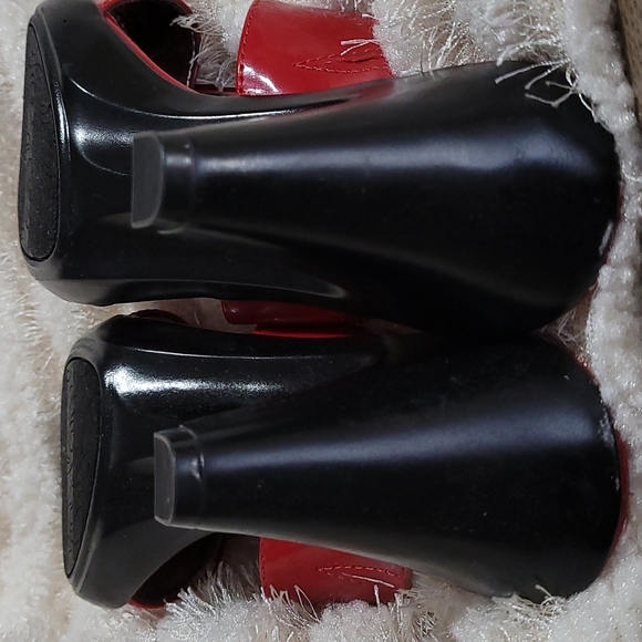 NEW High Heel Sandals Red Patent Open Toe Sole Sense Ability Pad Croft Barrow 6 - Picture 7 of 16